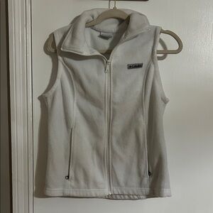 Columbia Cream Fleece Zip Front Vest